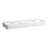 Laufen VAL double washbasin, without tap hole, with overflow, 1200x420mm, semi-dry area centered, H814282