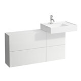 LAUFEN KARTELL Waschtischunterbau mit Ausschnitt rechts, 1 Tür, 2 Klappen, 1200x270x610mm, H408292033