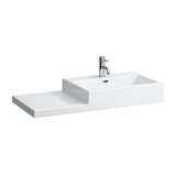 Laufen Living City washbasin, 1 tap hole, with overflow, shelf left, 100x46cm, white