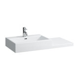 Laufen Living City washbasin, 1 tap hole, can be cut on one side, shelf on the right, with overflow, 1000x460m...