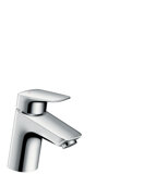 Hansgrohe Logis basin mixer, ComfortZone70, push open pop-up waste, 107mm projection, 71077