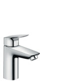 Hansgrohe Logis Waschtischmischer, ComfortZone100, Push Open Ablaufgarnitur, Ausladung 108mm, 71107