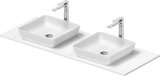 Duravit Sivida washbasin set, angular, 2 washbasins, 400x400mm, incl. console 1350x500mm, 268021