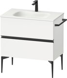 Duravit Sivida vanity unit, 2 drawers, handle strip diamond black matt, 810x477x592mm, for Sivida, SV46510BD