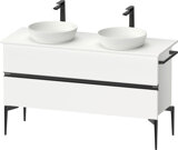 Duravit Sivida console vanity unit, 2 drawers, diamond black matt handle strip, 1315x475x548mm, SV46610BD