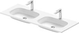 Duravit Sivida Möbeldoppelwaschtisch, 2 Hahnlöcher, ohne Überlauf, 1290x485mm, Weiß Seidenmatt, 2650043200...