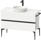 Duravit Sivida Konsolenwaschtischunterbau, 2 Schubkästen, Griffleiste Diamantschwarz Matt, 1045x475x548mm, SV...