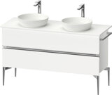 Duravit Sivida Konsolenwaschtischunterbau, 2 Schubkästen, Griffleiste chrom, 1315x475x548mm, SV4661010