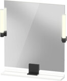 Duravit Sivida Spiegel, Diamantschwarz Matt, 650x36x650mm, Aufsatzleuchte, Sensorschalter, Netzanschluss, SV74...