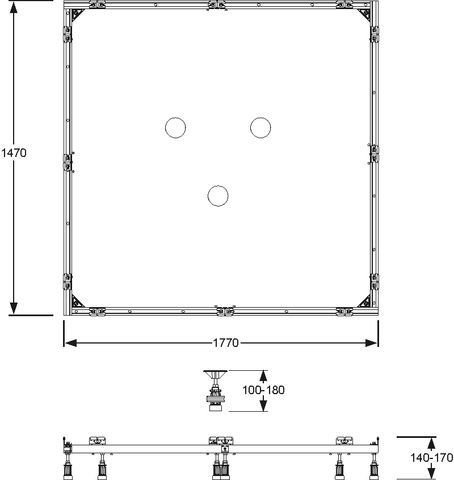 Mepa mounting frame SF rectangle 150 / 180