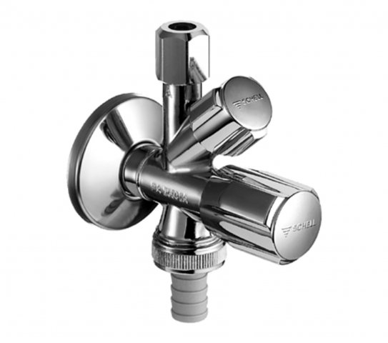 Combination angle valve chrome-plated 1/2