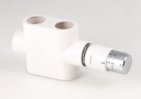 Oventrop Design fitting connection set 2, corner form, white