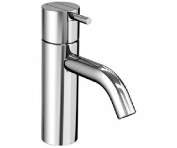 Vola HV1EB Single lever mixer without pop-up waste, spout 114mm, chrome-plated