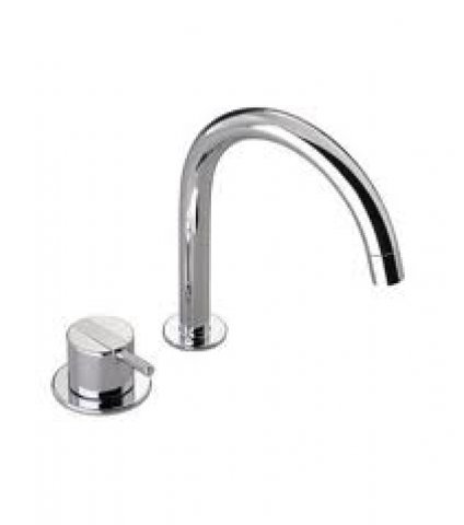 Vola 590G Two-hole mixer tap with single action mixer, chrome