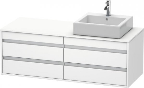 Duravit Ketho vanity unit wall hung 6657, 4 drawers, 1400mm, for 1 top basin, right