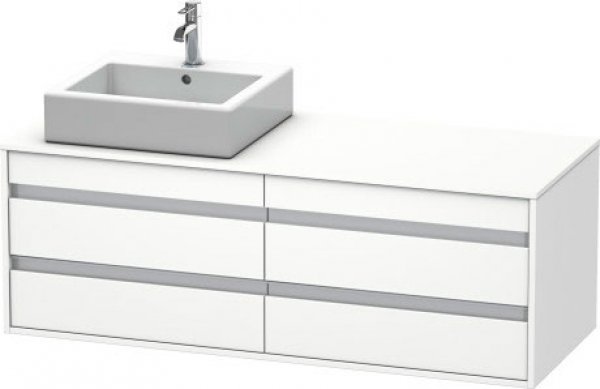 Duravit Ketho vanity unit wall hung 6757, 4 drawers, 1400mm, for 1 built-in washbasin, left