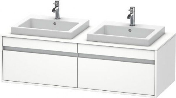 Duravit Ketho vanity unit wall hung 6797, 2 drawers, 1400mm, for 1 built-in washbasin, left