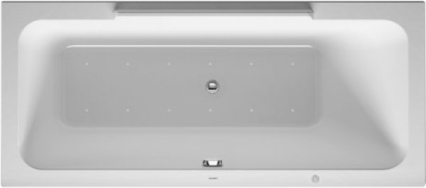 Duravit whirlpool bath DuraStyle 1600x700mm, built-in version or for bath panelling, 1 sloping back right, frame, drain and overflow set, Combi P 760293000CP1000