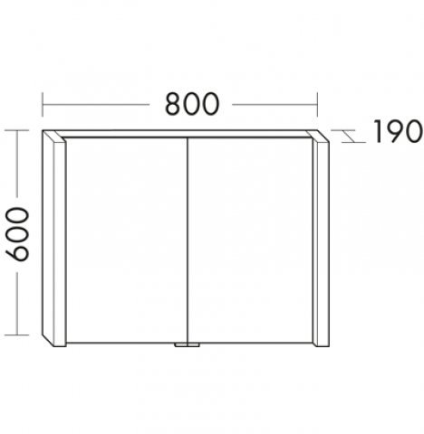 Burgbad Bel mirror cabinet with vertical lighting, width 800 mm