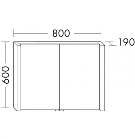 Burgbad Bel mirror cabinet with vertical lighting and washbasin lighting, width 800 mm