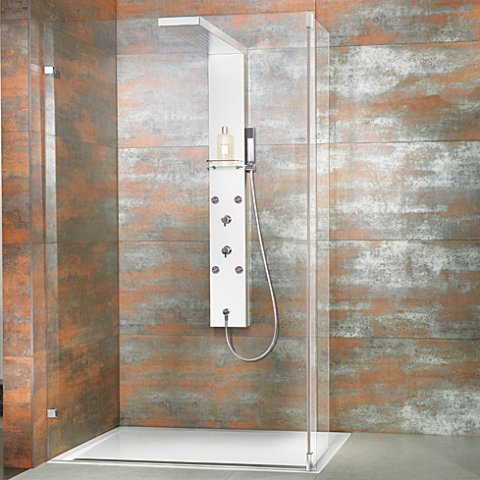 HSK shower panel LAVIDA - with rain traverse, for glass holder WALK IN, shortened