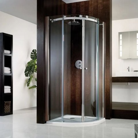 HSK Atelier circular shower with sliding doors, 90.0 x 90.0 cm, radius 550 mm