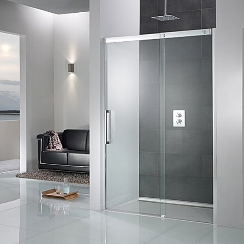 HSK K2P sliding door, 2-part, for niche, size: 160.0 x 200.0 cm fixed element right