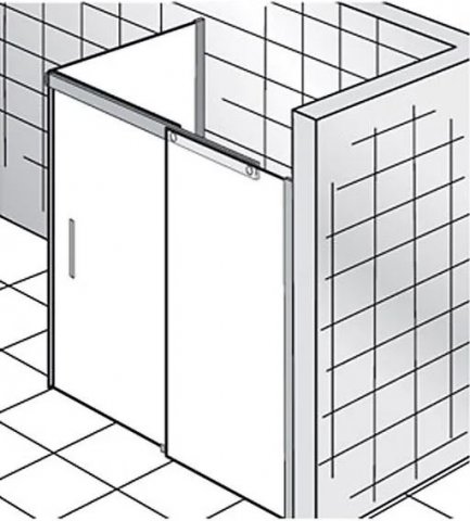 HSK K2P sliding door 2-part with side panel, size: 120.0 x 90.0 x 200.0 cm, stop right, side panel left