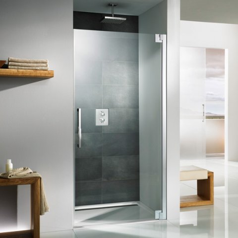 HSK K2P hinged door for niche, size: 75.0 x 200.0 cm, door hinged on right side