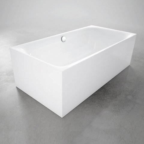 Bette Lux Silhouette, 180x80cm, free-standing bathtub, 3441CFXXS+B601-901, white, with waste and ove...