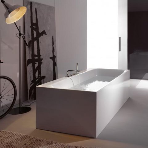 Bette Lux Silhouette Side, 180x90cm, free-standing bathtub, 3461CFXVS+B601-901, white, with Multiple...