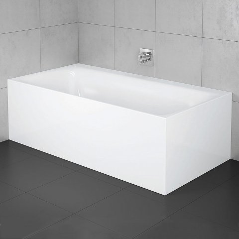 Bette Lux IV Silhouette Side, 170x85cm, bathtub, Installation in left corner,  white, with waste and...