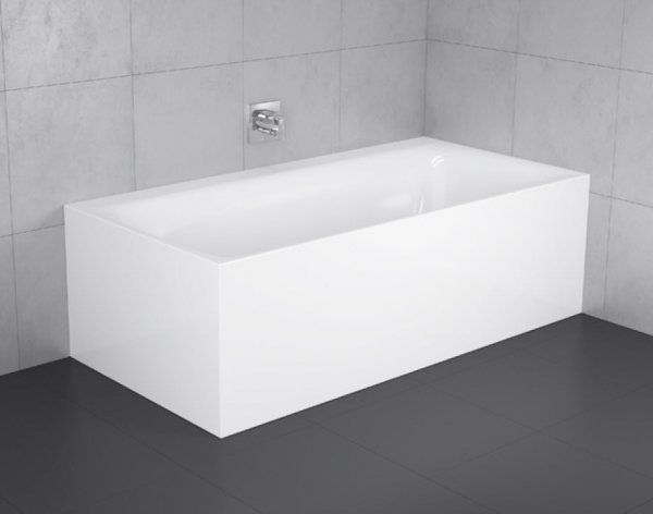 Bette Lux V Silhouette Side, 170x85cm, freestanding bathtub, Installation in right corner, white, with waste and overflow set Multiplex M5, 3460CELVS+B601-901