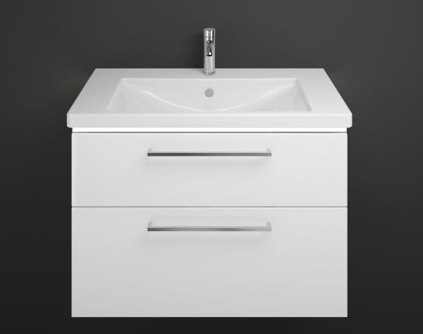 Burgbad Eqio ceramic washbasin including vanity unit and LED washbasin vanity unit lighting SEZA093,...