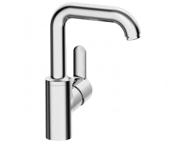 Hansa Hansaprimo basin mixer, side operated, without pop-up waste, with safety device, swivelling, p...