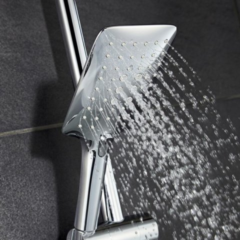 HSK designer hand shower AquaSwitch Softcube, with shower hose, chrome 1180069