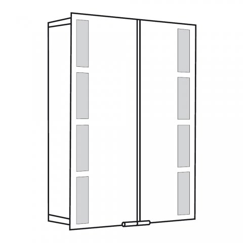 HSK ASP 500 Alu mirror cabinet 60x75x17cm 1122060 2-doors