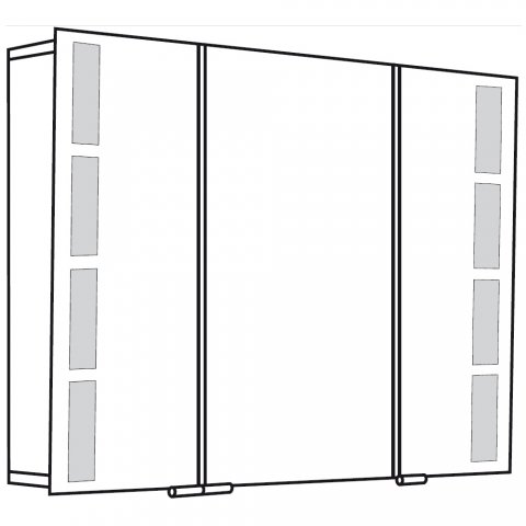 HSK ASP 500 Alu mirror cabinet 105x75x17cm 1123105 3-doors