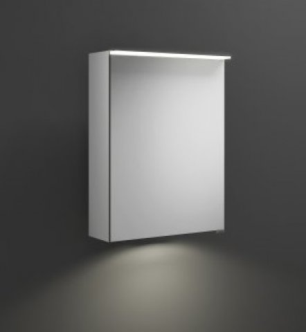 Burgbad Junit mirror cabinet with horizontal LED-top light SPIZ050, with LED-washbasin lighting, stop left, width: 500mm