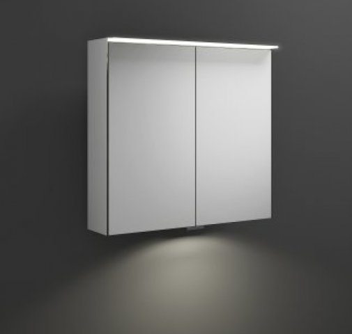 Burgbad Junit mirror cabinet with horizontal LED top light SPIZ070, with LED washbasin lighting, wid...