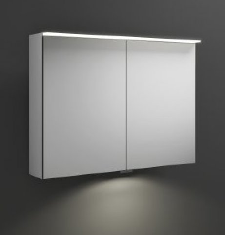 Burgbad Junit mirror cabinet with horizontal LED top light SPIZ090, with LED washbasin lighting, width: 900mm