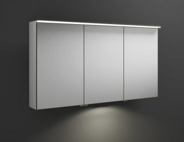 Burgbad Junit mirror cabinet with horizontal LED top light SPIZ120, with washbasin illumination, mid...