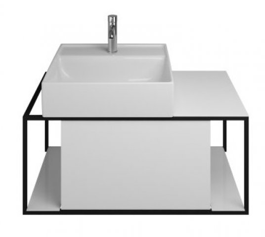 Burgbad Junit ceramic washbasin incl. vanity unit SFKE090, version left, width: 900mm