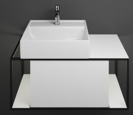 Burgbad Junit ceramic washbasin incl. washbasin vanity unit SFKQ090, incl. LED washbasin vanity unit...