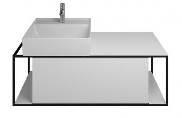 Burgbad Junit ceramic washbasin incl. vanity unit SFKE120, version left, width: 1200mm