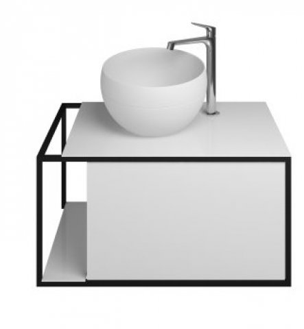 Burgbad Junit mineral cast washbasin incl. vanity unit SFKF076, version left, width: 765mm