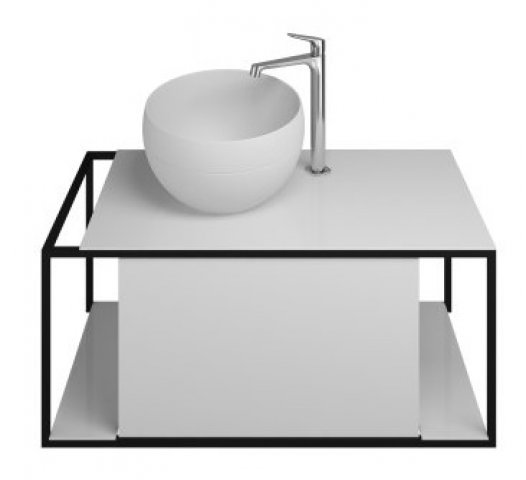 Burgbad Junit mineral cast washbasin incl. vanity unit SFKF090, version left, width: 900mm