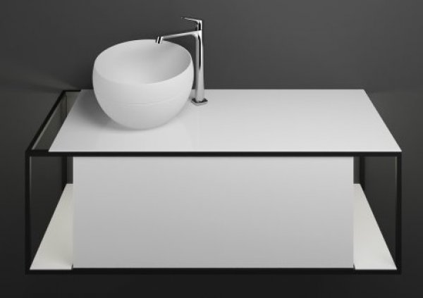 Burgbad Junit mineral cast washbasin incl. vanity unit SFKR120, version left, incl. vanity unit ligh...