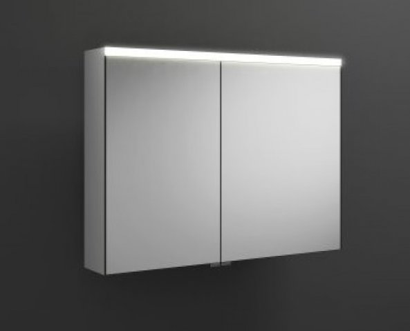 Burgbad Iveo mirror cabinet with horizontal LED lighting SPHU090, power socket left, width: 908mm