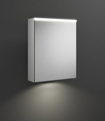 Burgbad Iveo mirror cabinet with horizontal LED lighting SPHY055, left stop, with LED washbasin ligh...